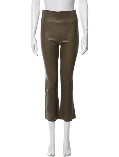 Pre-owned Sprwmn Lamb Leather Flared Pants In Brown