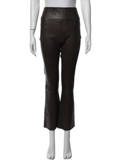 Pre-owned Sprwmn Lamb Leather Flared Pants In Brown