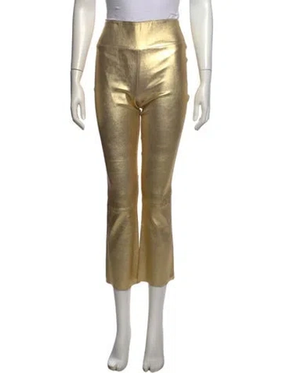 Pre-owned Sprwmn Lamb Leather Flared Pants In Gold