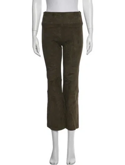 Pre-owned Sprwmn Lamb Leather Flared Pants In Green