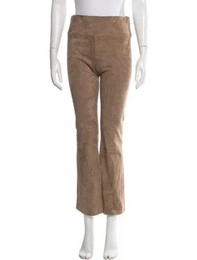 Pre-owned Sprwmn Lamb Leather Flared Pants In Neutrals