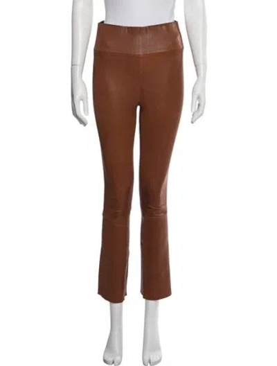 Pre-owned Sprwmn Lamb Leather Flared Pants In Neutrals
