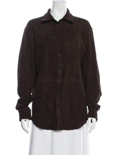 Pre-owned Sprwmn Lamb Leather Jacket In Brown