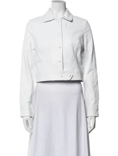 Pre-owned Sprwmn Lamb Leather Jacket In White