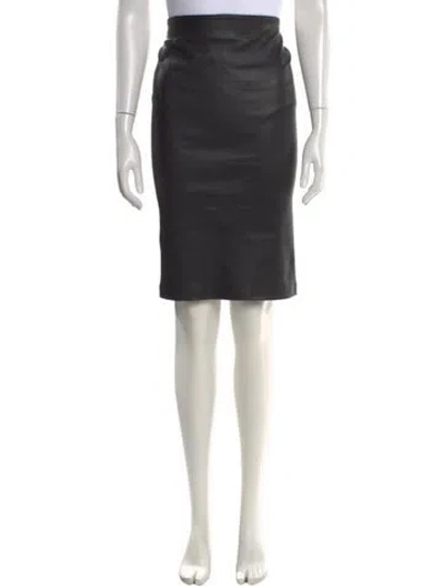 Pre-owned Sprwmn Lamb Leather Knee-length Skirt In Black
