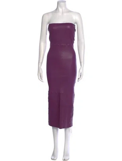 Pre-owned Sprwmn Lamb Leather Midi Length Dress In Purple