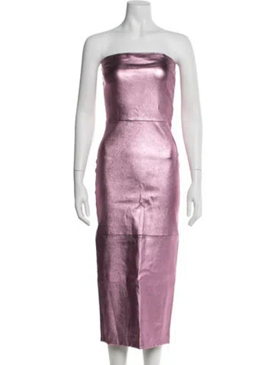 Pre-owned Sprwmn Lamb Leather Midi Length Dress In Purple
