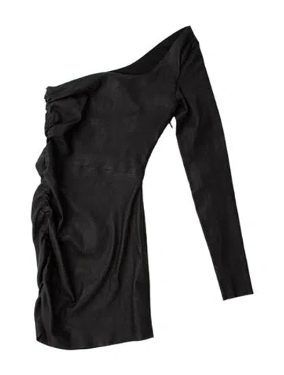 Pre-owned Sprwmn Lamb Leather Mini Dress In Black