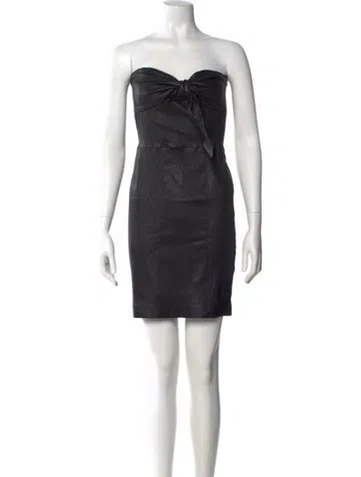 Pre-owned Sprwmn Lamb Leather Mini Dress In Black