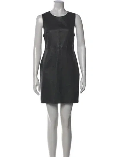 Pre-owned Sprwmn Lamb Leather Mini Dress In Black