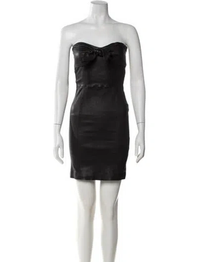 Pre-owned Sprwmn Lamb Leather Mini Dress In Black
