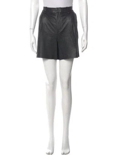 Pre-owned Sprwmn Lamb Leather Mini Shorts In Black