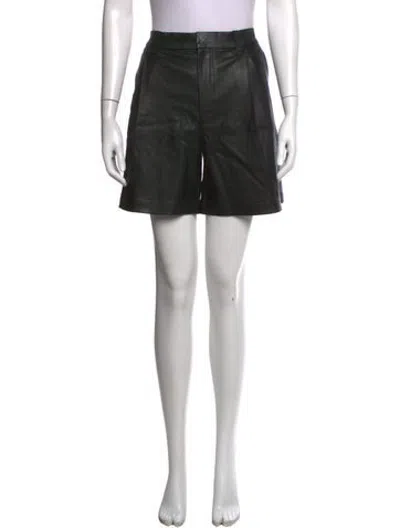 Pre-owned Sprwmn Lamb Leather Mini Shorts In Black