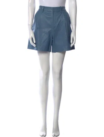 Pre-owned Sprwmn Lamb Leather Mini Shorts In Blue