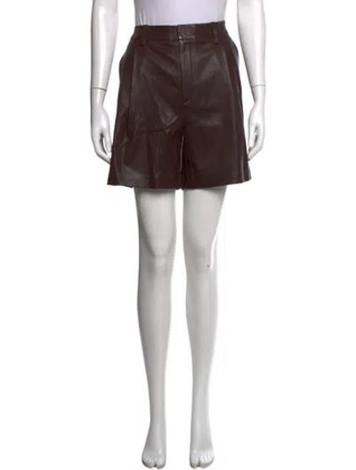 Pre-owned Sprwmn Lamb Leather Mini Shorts W/ Tags In Brown