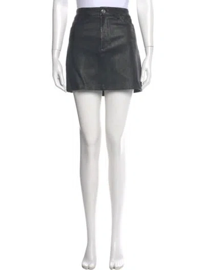 Pre-owned Sprwmn Lamb Leather Mini Skirt In Black