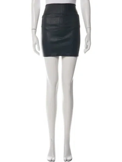 Pre-owned Sprwmn Lamb Leather Mini Skirt In Black