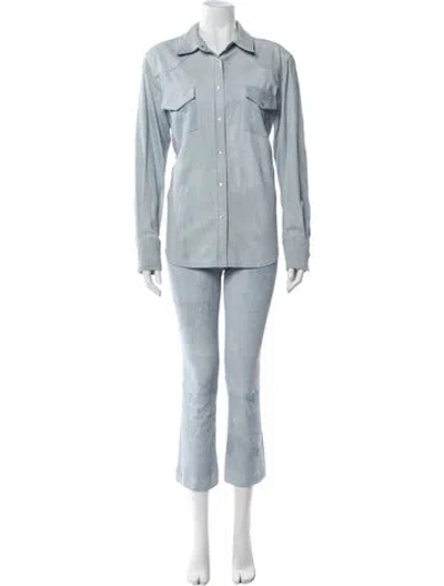 Pre-owned Sprwmn Lamb Leather Pantsuit In Blue