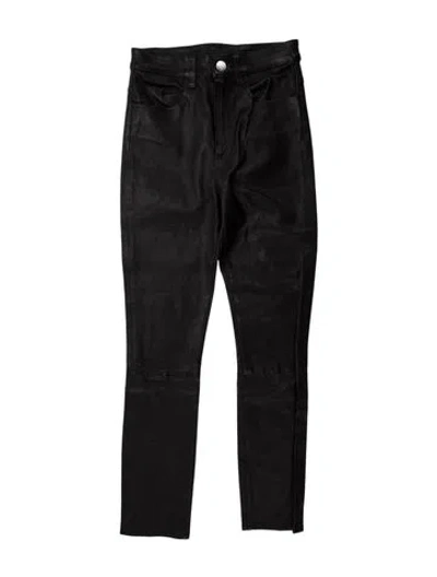Pre-owned Sprwmn Lamb Leather Skinny Leg Pants In Black