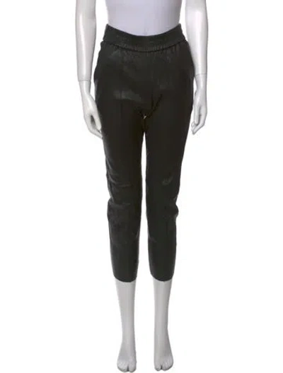 Pre-owned Sprwmn Lamb Leather Skinny Leg Pants In Black