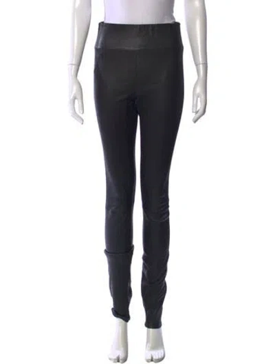 Pre-owned Sprwmn Lamb Leather Skinny Leg Pants In Black