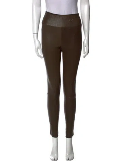 Pre-owned Sprwmn Lamb Leather Skinny Leg Pants In Brown