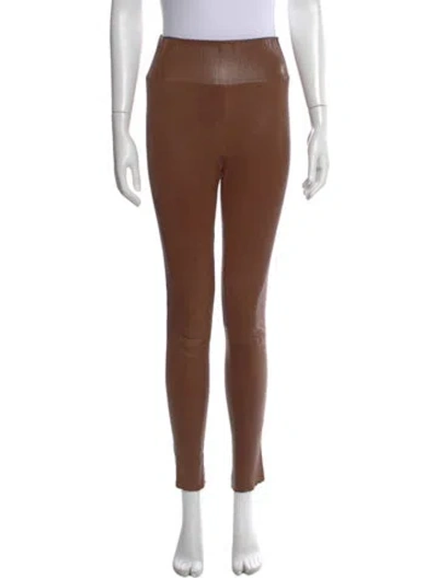 Pre-owned Sprwmn Lamb Leather Skinny Leg Pants In Brown