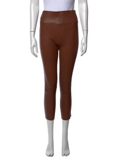 Pre-owned Sprwmn Lamb Leather Skinny Leg Pants In Brown