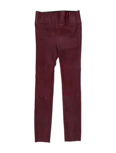 Pre-owned Sprwmn Lamb Leather Skinny Leg Pants In Burgundy