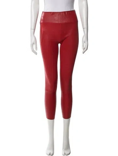 Pre-owned Sprwmn Lamb Leather Skinny Leg Pants In Red