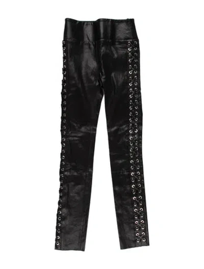 Pre-owned Sprwmn Lamb Leather Skinny Leg Pants W/ Tags In Black
