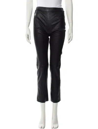 Pre-owned Sprwmn Lamb Leather Straight Leg Pants In Black