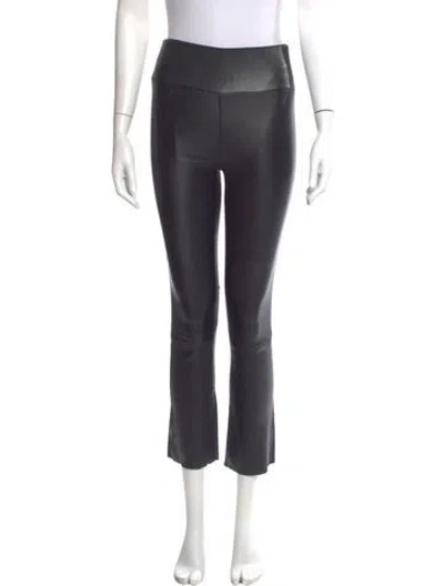 Pre-owned Sprwmn Lamb Leather Straight Leg Pants In Black
