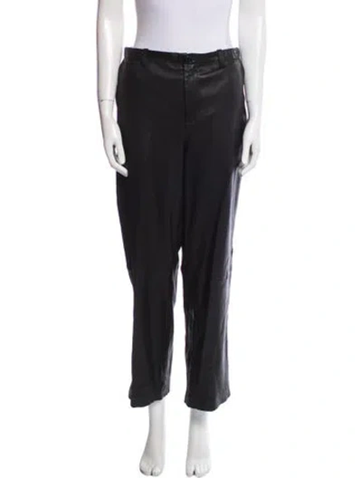 Pre-owned Sprwmn Lamb Leather Straight Leg Pants In Black