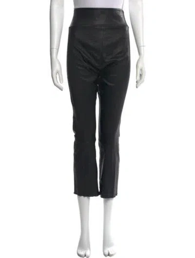 Pre-owned Sprwmn Lamb Leather Straight Leg Pants In Black
