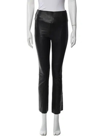 Pre-owned Sprwmn Lamb Leather Straight Leg Pants In Black