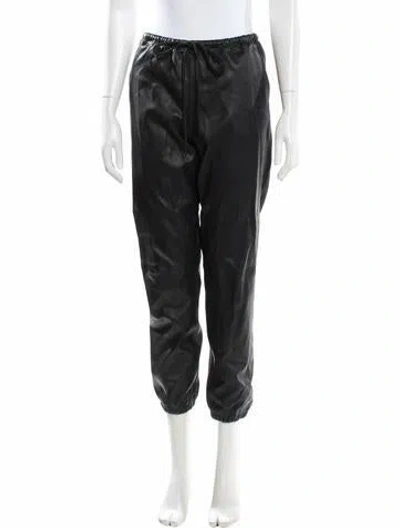 Pre-owned Sprwmn Lamb Leather Straight Leg Pants In Black