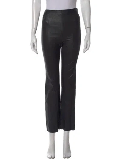 Pre-owned Sprwmn Lamb Leather Straight Leg Pants In Black