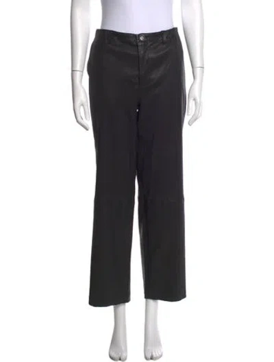 Pre-owned Sprwmn Lamb Leather Straight Leg Pants In Black