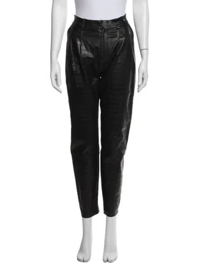 Pre-owned Sprwmn Lamb Leather Straight Leg Pants In Black