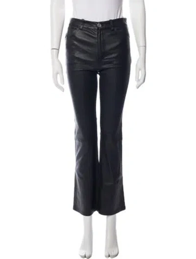 Pre-owned Sprwmn Lamb Leather Straight Leg Pants In Black
