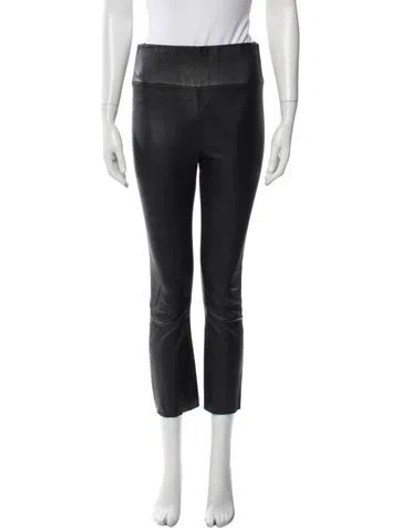 Pre-owned Sprwmn Lamb Leather Straight Leg Pants In Black