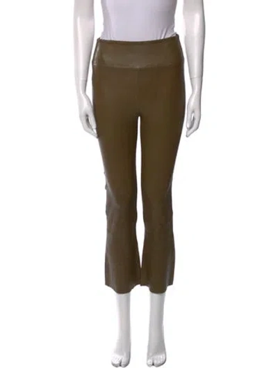 Pre-owned Sprwmn Lamb Leather Straight Leg Pants In Brown