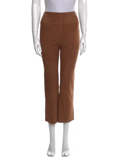 Pre-owned Sprwmn Lamb Leather Straight Leg Pants In Brown