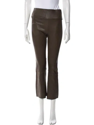 Pre-owned Sprwmn Lamb Leather Straight Leg Pants In Brown