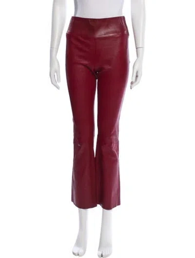 Pre-owned Sprwmn Lamb Leather Straight Leg Pants In Burgundy
