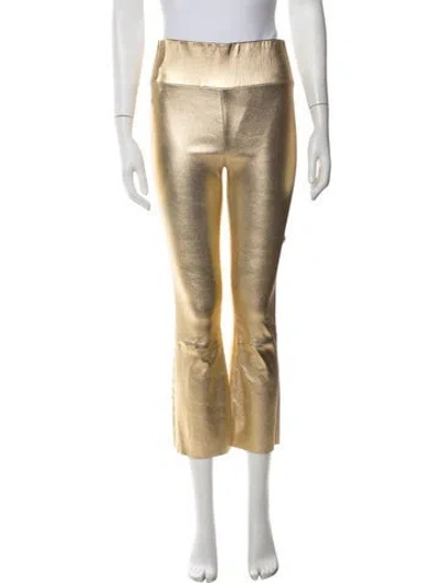 Pre-owned Sprwmn Lamb Leather Straight Leg Pants In Gold