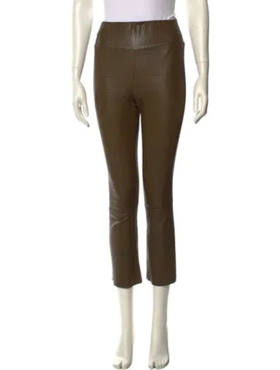 Pre-owned Sprwmn Lamb Leather Straight Leg Pants In Green