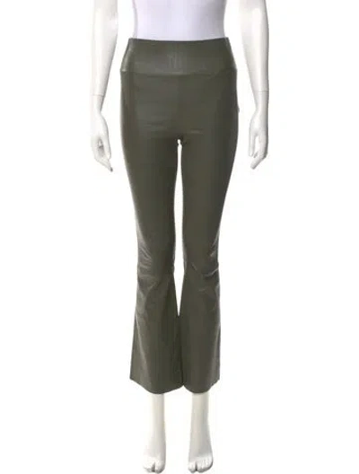 Pre-owned Sprwmn Lamb Leather Straight Leg Pants In Green
