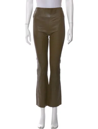 Pre-owned Sprwmn Lamb Leather Straight Leg Pants In Green
